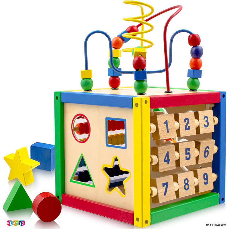 Play22USA Wooden Activity Cube Wayfair